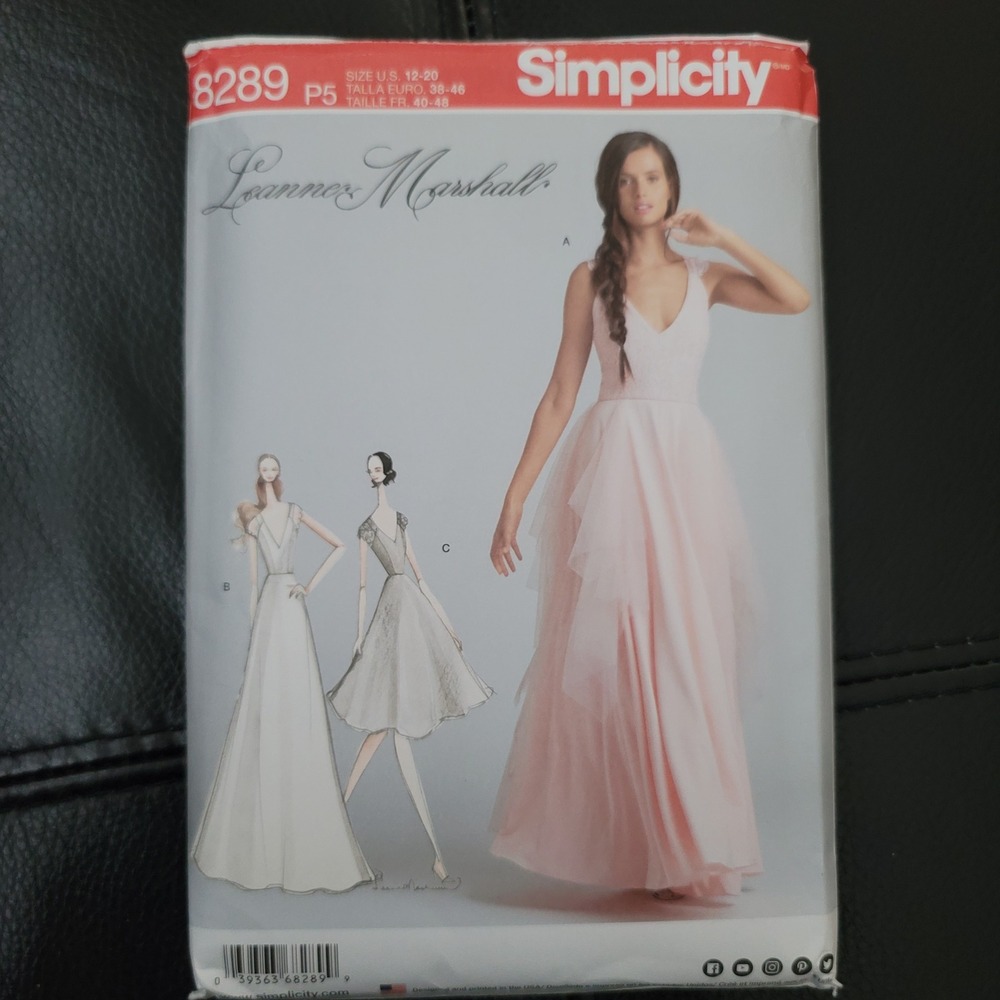 Simplicity 8289 Leanne Marshall Special Occasion Dress Pattern Uncut 12-20